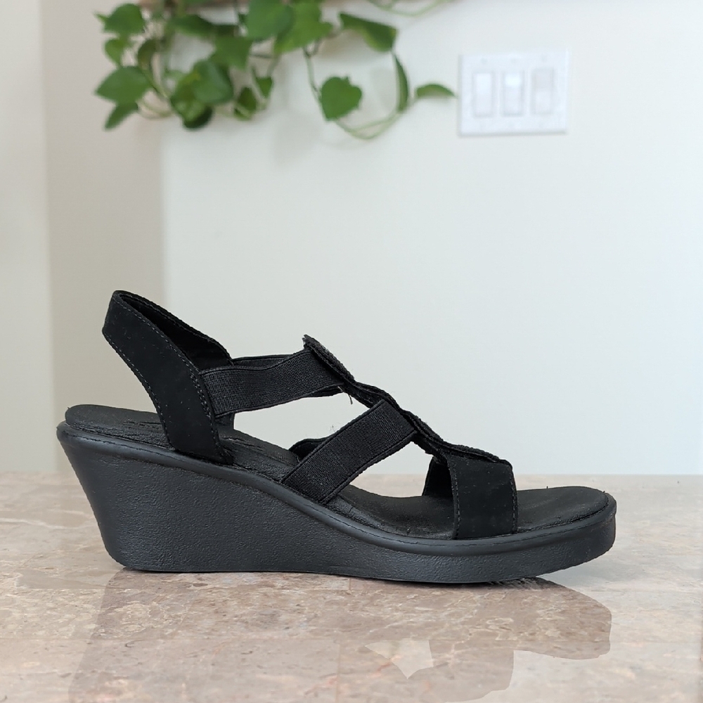 Black Wedge Sandals - Picture 6 of 11